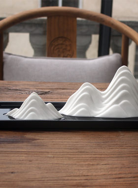 新中式工艺品摆件陶n瓷家居禅意装饰品玄关电视柜日式茶道假山摆