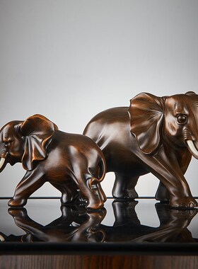 新中式招财大象摆件客厅玄关酒柜博古F架茶室装饰品书房办公室桌