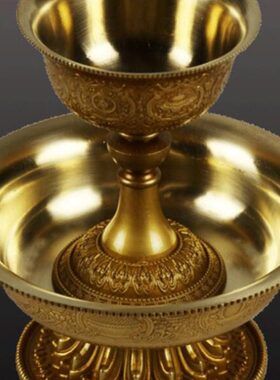 图杯法供藏密坊 慧佛A八吉祥双层护法供纯铜宝杯款前案佛具品供护