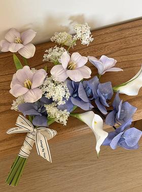 花束客厅插花花瓶花艺仿真花轻奢高端假花装饰摆件设计感拍照摆设