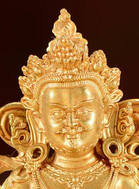 全鎏金《黄财神》室内家用精工雕花随身《财神》桌面装饰铜摆件