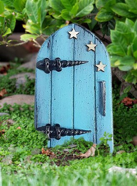 精灵仙女门童话门庭院木制树木装C饰 木质摆件花园装饰品 工艺品