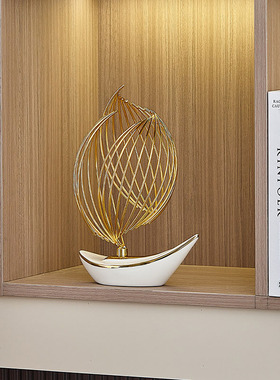 轻奢高档一帆风顺帆船o摆件家居客厅玄关电视柜酒柜办公桌面装饰