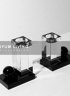 现代轻奢书房书桌面水晶几何书档摆件样I板房柜书架书立装饰品摆