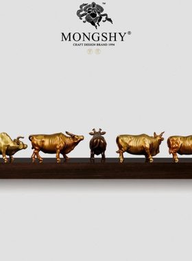 《五牛图》铜牛生肖摆件客厅家居办公室开业新中式礼品装饰工艺品