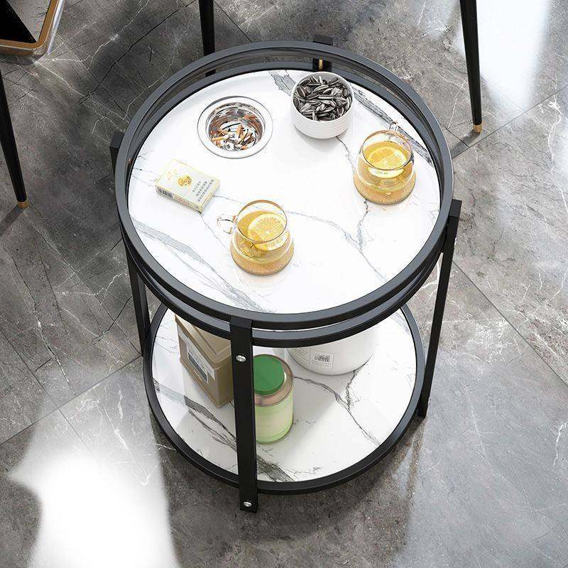 需定制麻将馆茶水架客厅专用移动小茶几麻将桌卧室双层圆桌子家用-图1