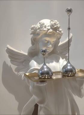 爱丽丝天使覆古托 托盘欧式家居装饰品创意法式软装客厅大型落地