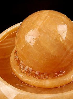 流水摆件透光石球流水喷泉新房创意家居装饰办公室假山工艺品