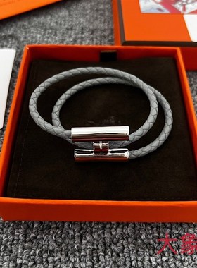 轻奢风法式优雅气质n时尚大方双层皮绳镀金手錬男女情侣同款七夕