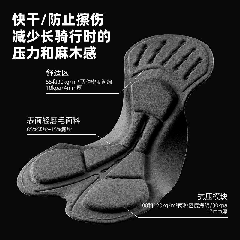 洛克兄弟骑行短裤自行车服t夏季山地车公路车裤子海绵坐垫男女装 - 图0