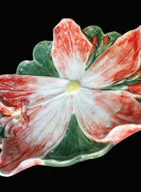 家居饰品茶几开业石书房花盘公仔入伙摆设湾礼品陶瓷招财摆件果盘