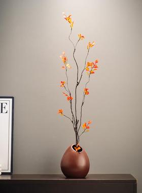 时来运转入户玄关壁龛摆件插花细长花瓶客厅电视柜新年高级感装饰