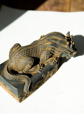 国风中式仿铸铁镇水兽避水兽蚣蝮桌面摆件招财茶宠镇纸纯手工艺品