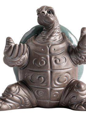 创意乌龟陶瓷动物笔搁置笔托架文房四宝茶桌桌面个性长寿龟摆件