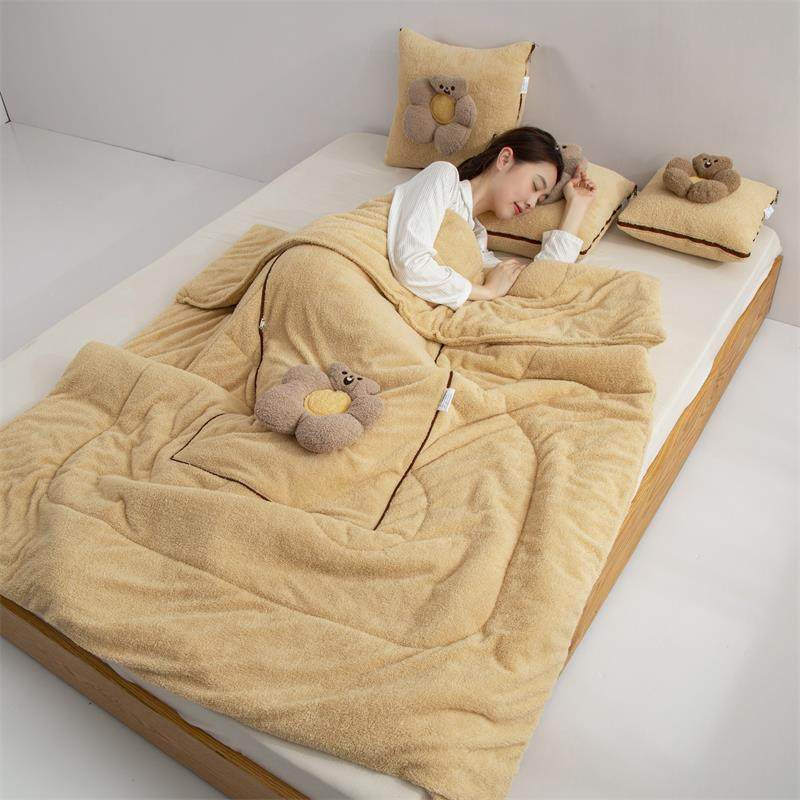 加厚大抱枕被子两用汽车上靠枕办公室午睡枕头二合一珊瑚绒毯暖冬,淘宝优惠券,粉丝福利购,淘宝优惠卷