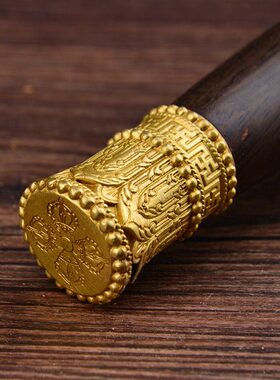 纯铜浮雕遍式藏万10内大号家用筒手摇转红转转双层动铜手摇立体桶