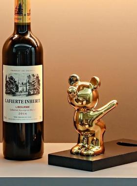 红酒架摆件创意高档客厅酒柜装饰品家居玄关餐桌电视柜暴力熊摆设