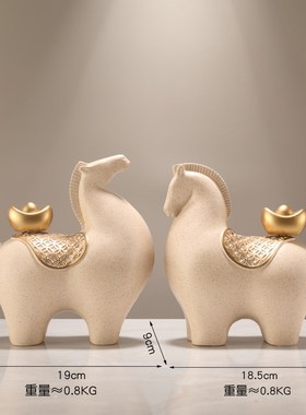 马上有钱摆件招财客厅酒柜轻奢高H档玄关装饰品乔迁礼物开业