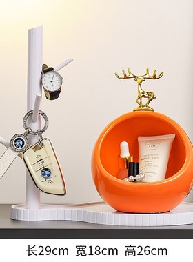 入户玄关放钥匙收纳摆件门口置物架轻G奢客厅电视柜高档家居装饰