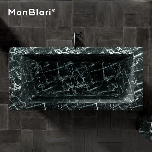 MonBlari琬宝丽独立式经典纹理奢石蔓延浴缸高端酒店家用深泡浴盆 - 图2