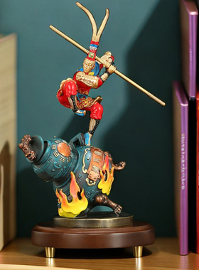 孙悟空齐天大圣摆件铜金属猴子装饰品客厅书房模型生肖猴新年礼品