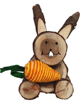 木制创意小兔子摆件DIY材料手工艺幼儿园环创装饰儿童房卡通饰品