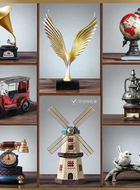 复古小摆件创意家居客厅玄关欧式酒柜柜子装饰品书架书柜摆设