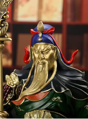《忠义盖世》全铜关公摆件 家居客厅公司商铺关羽武财神工艺礼品