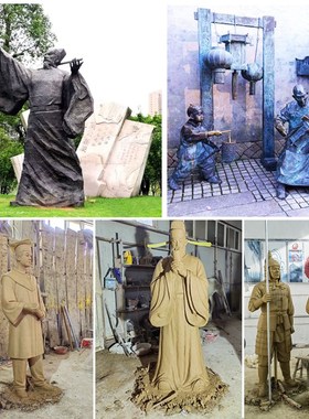 铸铜人物肖像雕塑定制锻铜半身胸像民俗文化骑马文旅大型户外摆件