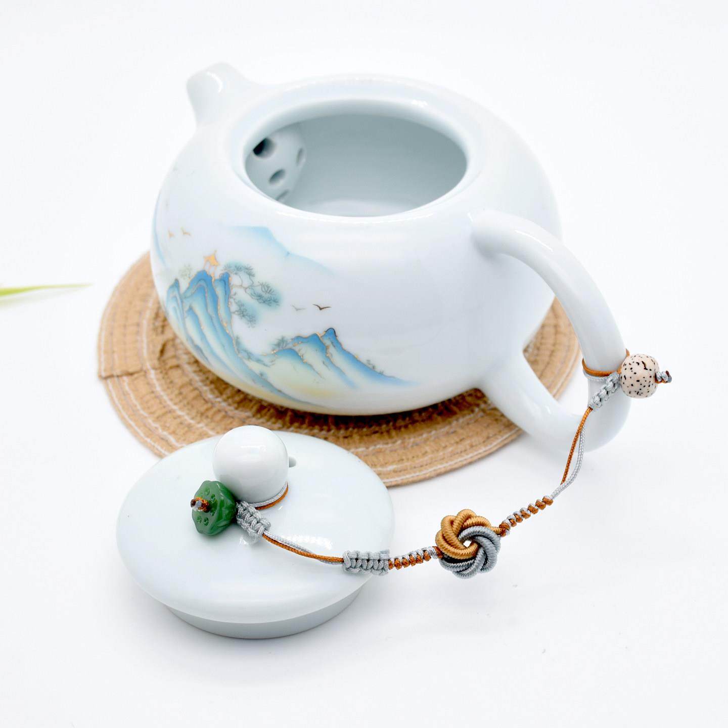 中式手工茶壶绳提溜防滑紫砂把手绳茶道具配件茶杯防摔曼陀罗挂饰,淘宝优惠券,粉丝福利购,淘宝优惠卷