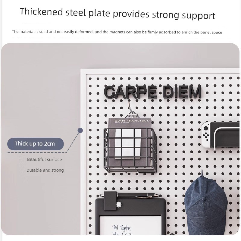 Round hole hole board wall rack shelf stainless steel display D display storage jewelry hardware tools universal hanging board