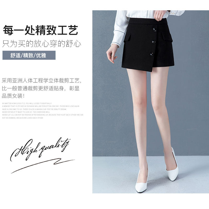 高腰显瘦2020年秋季新款黑色短裤 纤丝朵休闲裤