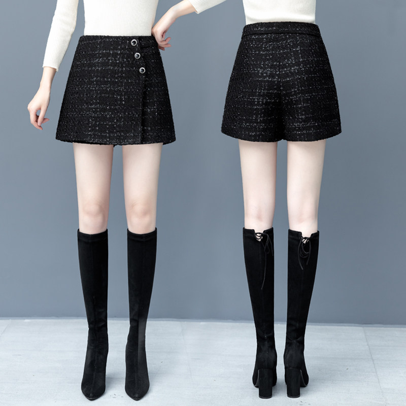 2020新款秋冬季宽松高腰显瘦潮短裤 纤丝朵休闲裤