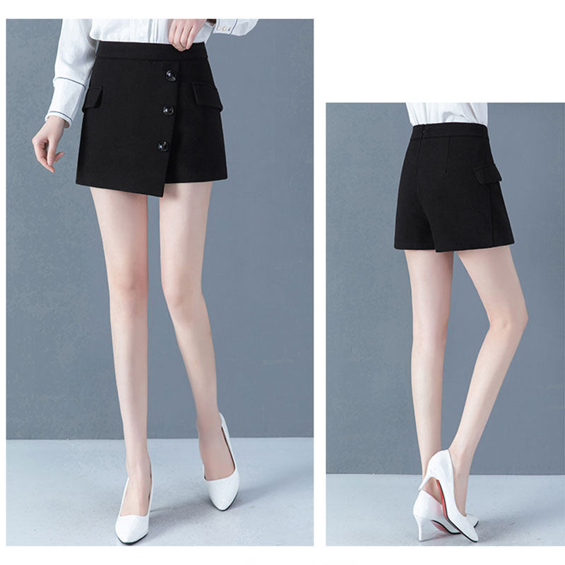 高腰显瘦2020年秋季新款黑色短裤 纤丝朵休闲裤