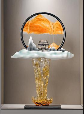 流水生财假山流沙画摆件客厅入户玄关造景办公室高级感家居装饰品