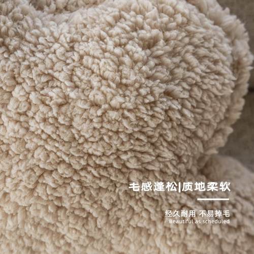 北欧轻奢高级感柔软毛绒兔子靠垫沙发舒适靠枕卧室床头靠背抱枕套 - 图2