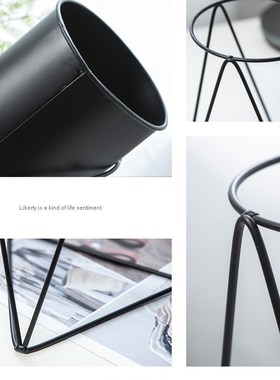 创意北欧风几何花盆花篮摆件家居阳台落地花架窗台小摆设软装饰品