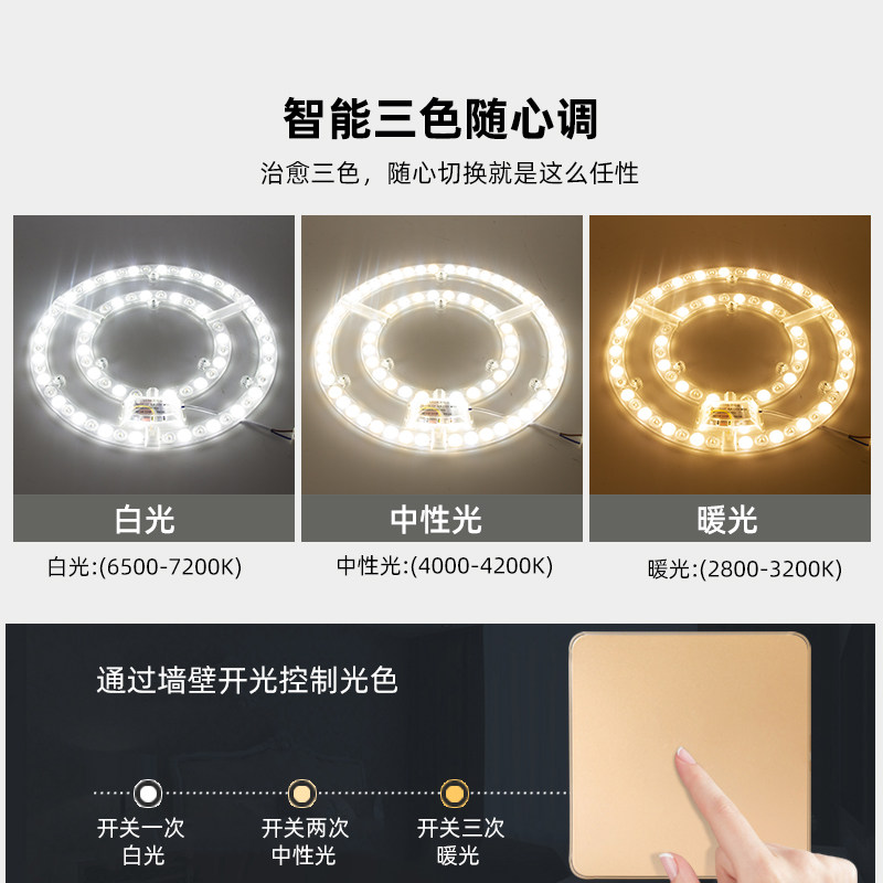 led吸顶灯改造灯板方形模组灯芯卧室阳台替换灯管节能24w高亮白光,淘宝优惠券,粉丝福利购,淘宝优惠卷