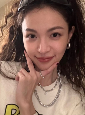 施家方糖气泡珍珠项链女