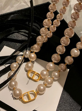 DICD/D家字母大珍珠项链女