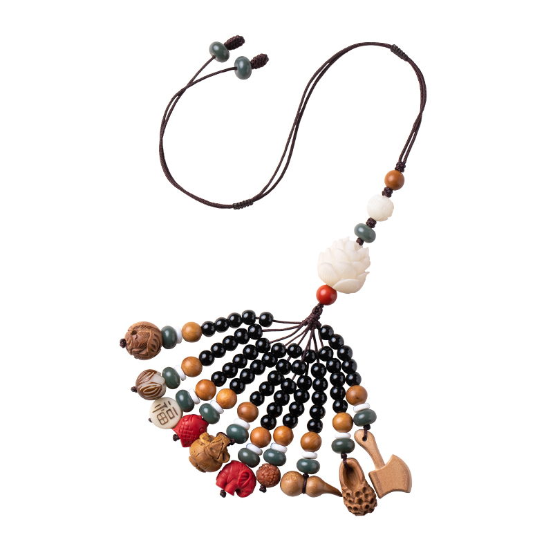 朴房十全十美朱砂菩提莲花桃木汽车钥匙扣链挂件男女平安符挂饰 - 图3