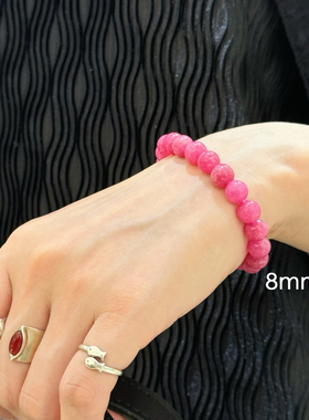 rose&luxury天然粉色蔷薇辉石手串手绳时尚礼物女