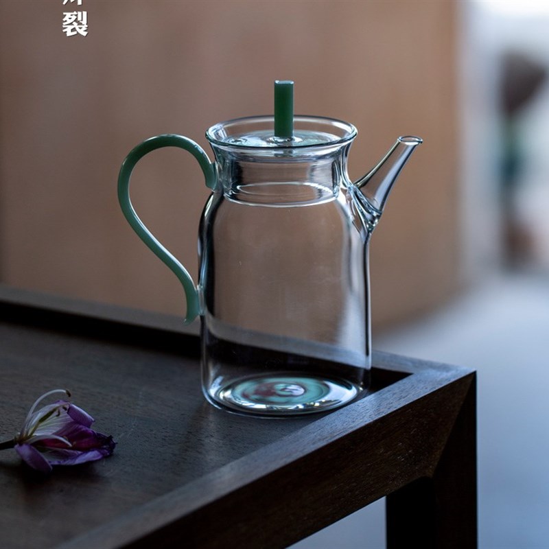 玻璃壶绿茶壶仿宋执壶耐高温可煮小壶红茶泡茶壶T小宋壶简约花茶 - 图1