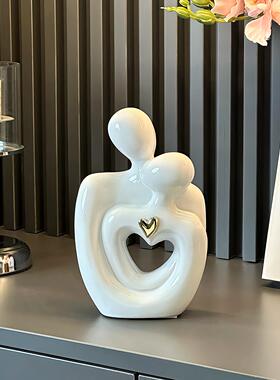 轻奢风高档创意心心相惜客厅摆件订婚求婚礼品送女友生日结婚礼物