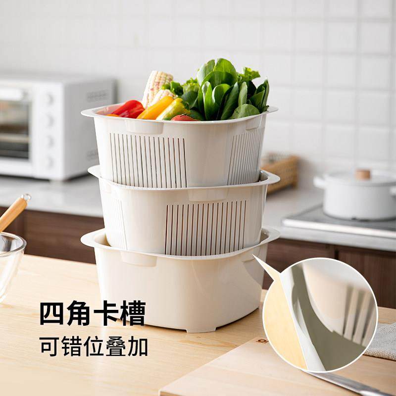 洗菜盆沥水篮家用厨房多层洗水果滤水可叠加菜篮子洗碗机可用,淘宝优惠券,粉丝福利购,淘宝优惠卷