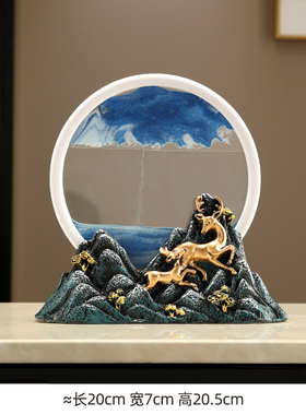 流沙画摆件沙漏一帆风顺高档现代C进门客厅电视酒柜家里装饰品麋