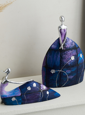 现代抽象艺术油i画女人摆件轻奢高档家居客厅玄关电视柜酒柜装饰