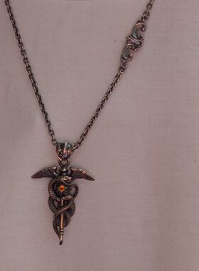 的斯商神权杖墨赫尔保护吊坠商蛇做旧两条人轻奢神众神之使者复古