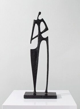 玄关桌软装样板房人物雕塑摆件艺贝饰品面现代简约子铸铁售楼处