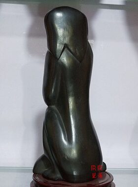 简约家居装饰品工艺品美少女 浴欧式摆件女黑 陶艺 陶艺艺术品陶